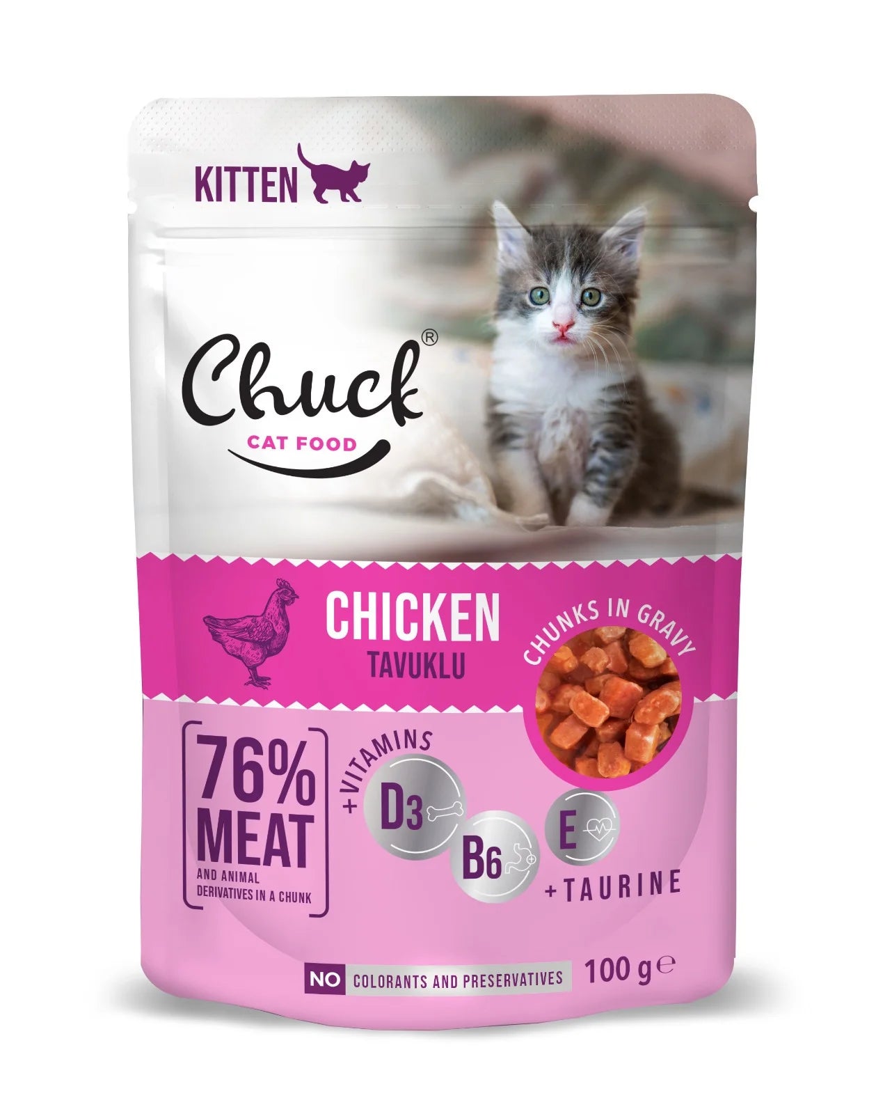 Chuck Kitten Pouch Κοτόπουλο 100gr