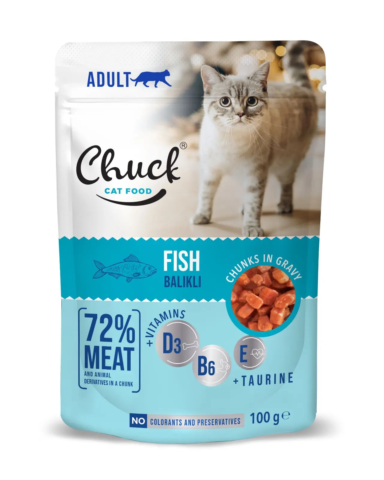 Chuck cat Pouch Ψάρι 100gr