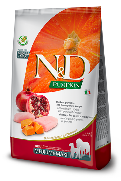 N&D DOG PUMPKIN CHICKEN & POMEGRANATE adult med/max 2,5kg