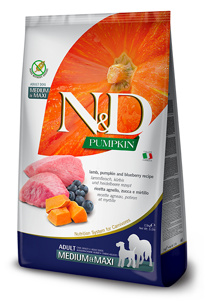 N&D DOG PUMPKIN LAMB & BLUEBERRY adult med/max 2,5kg
