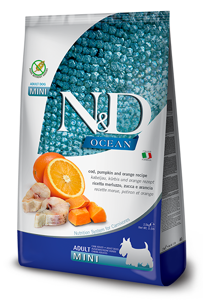 N&D DOG OCEAN PUMPKIN FISH & ORANGE adult mini 2,5kg
