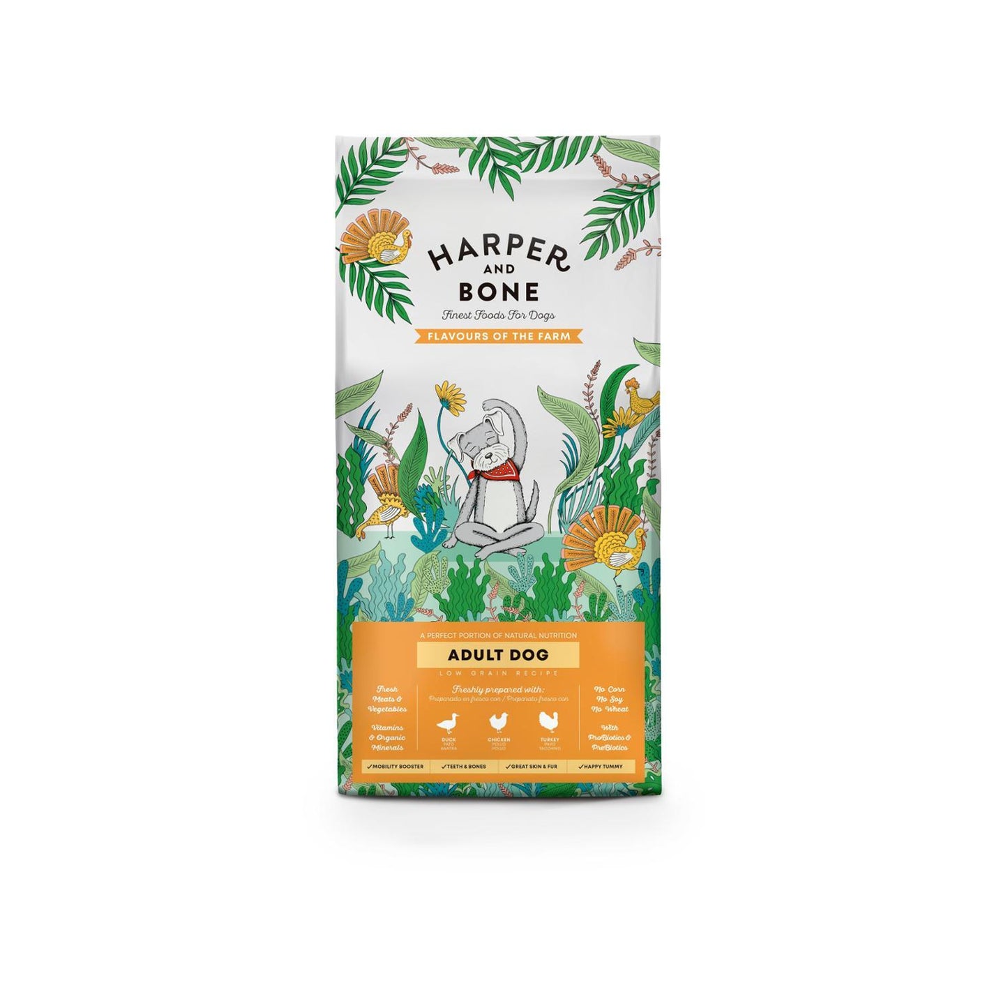 HARPER AND BONE Adult DOG Medium Large Flavours Farm 2kg