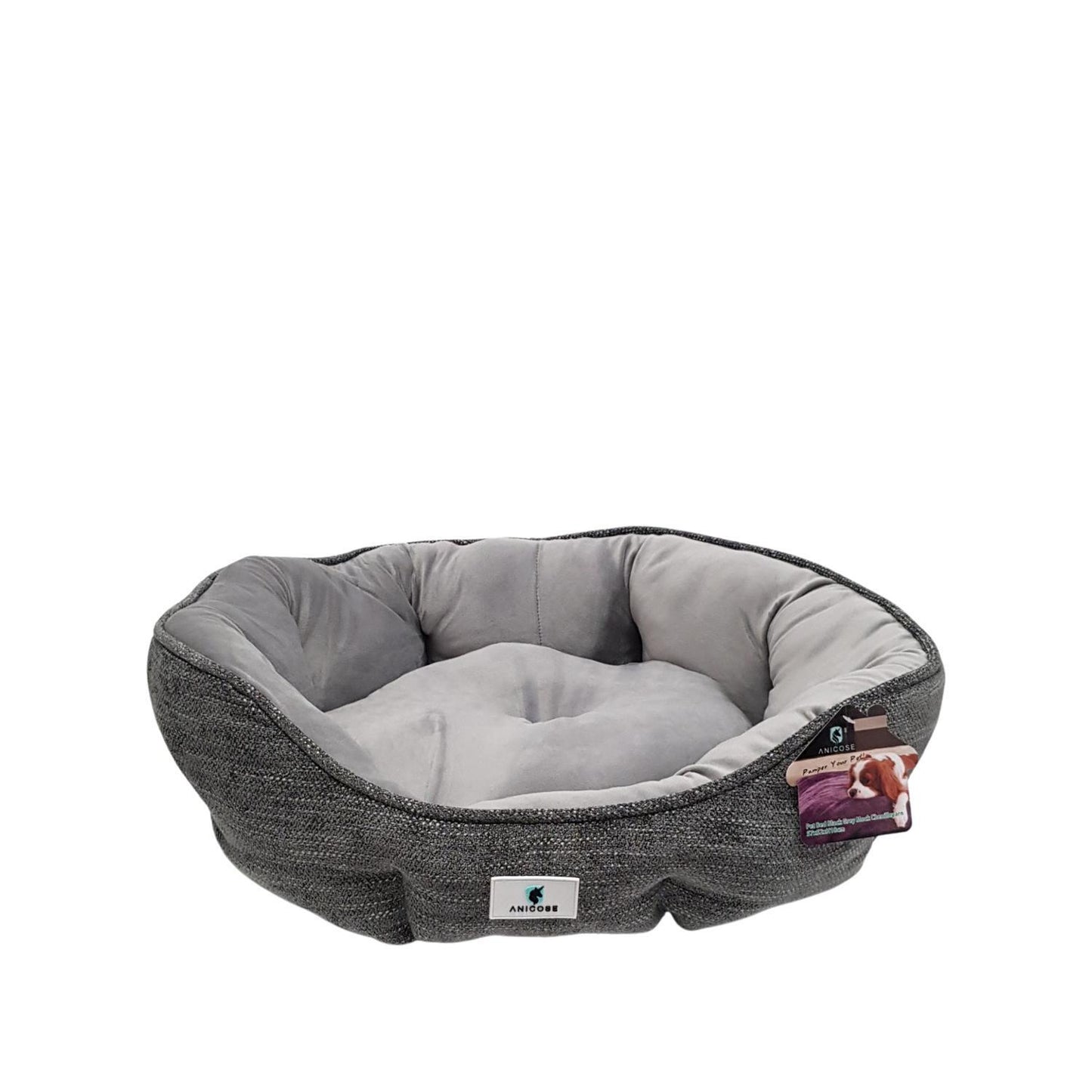 ANICOSE Basket Nerea Oval Dark Grey L 70X65X18cm