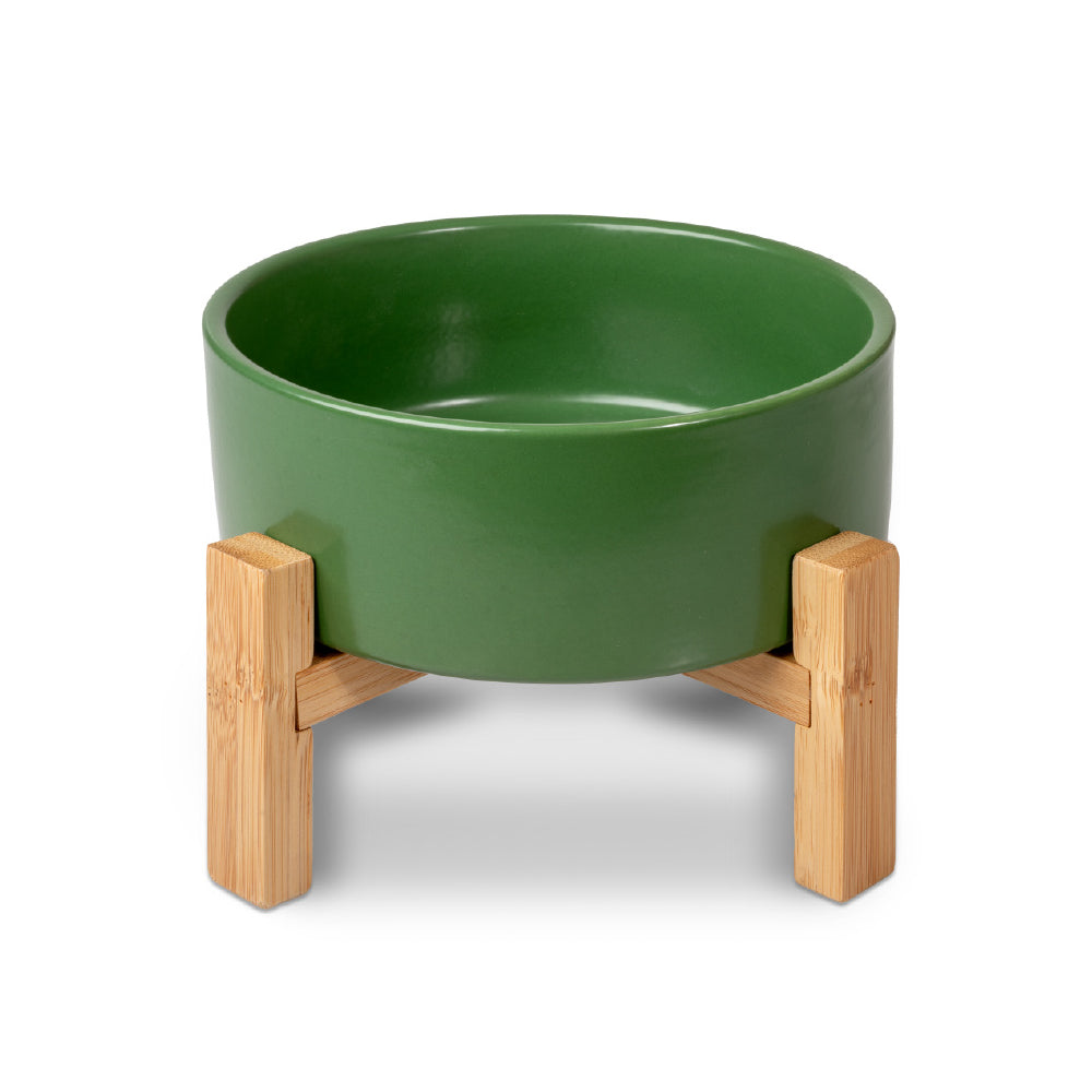 GLEE Μπολ Luxury κεραμικό με βάση Bamboo - Πράσινο M 800ml