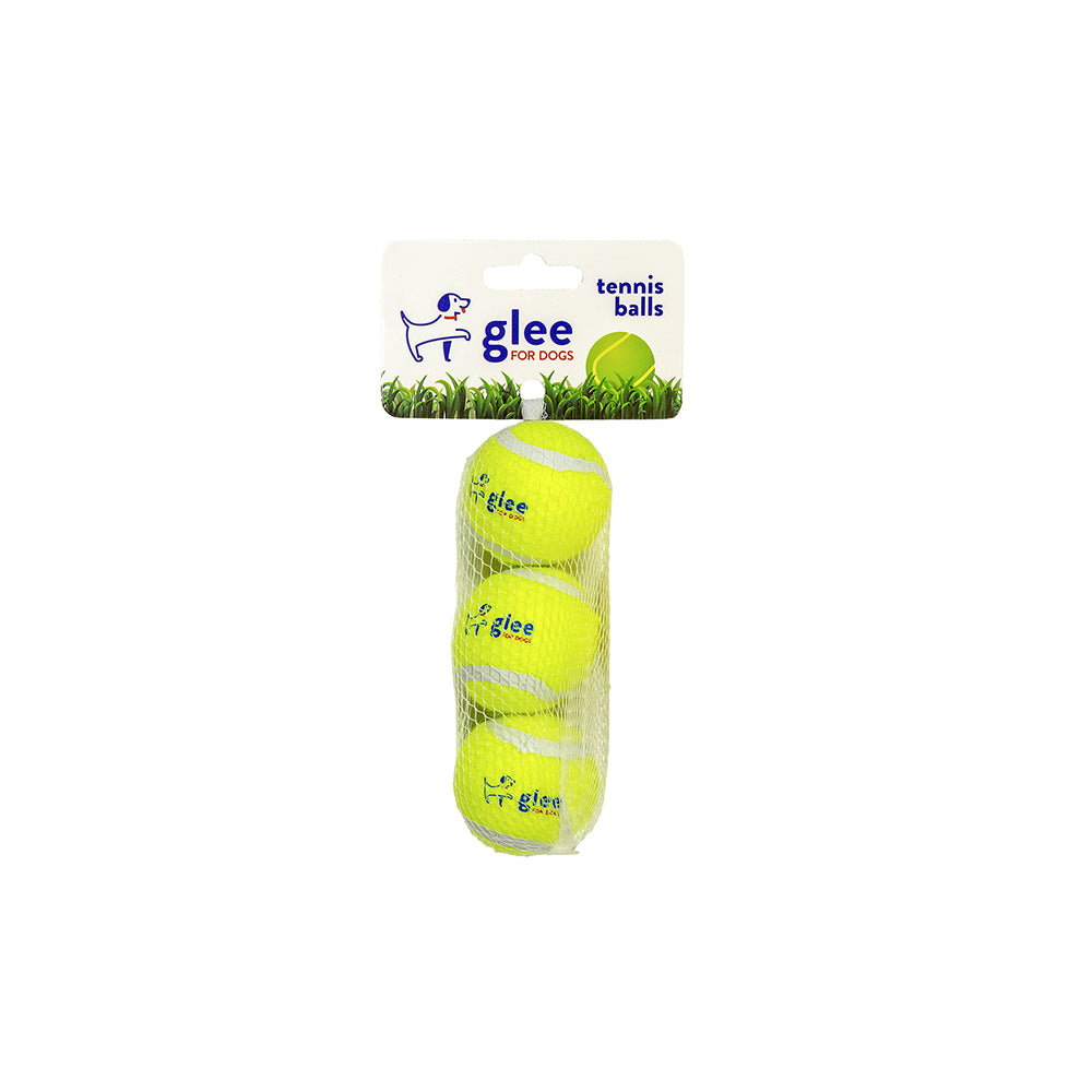 GLEE ΠΑΙΧΝΙΔΙ ΣΚΥΛΟΥ TENNIS BALLS ΚΙΤΡΙΝΟ 4cm 3pcs