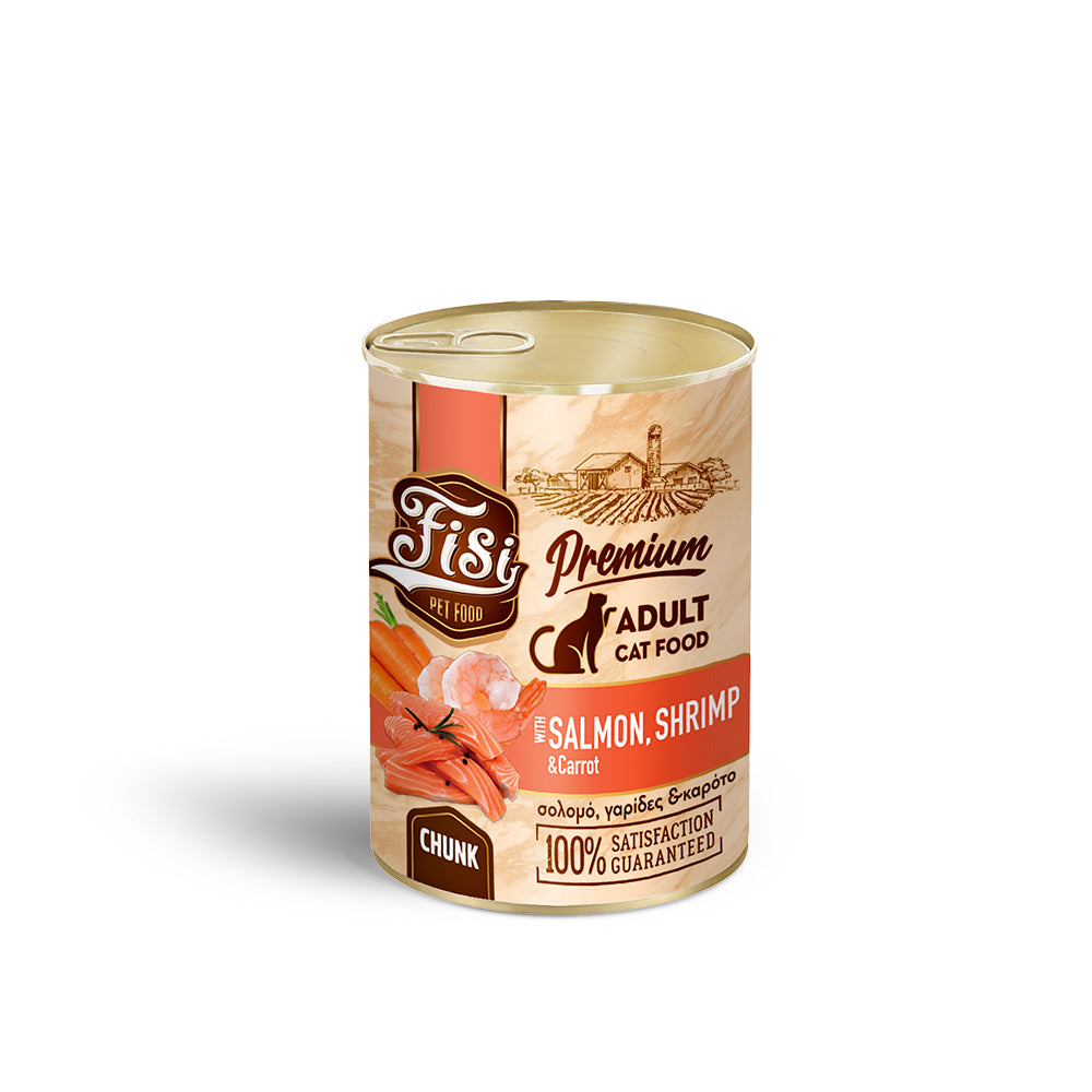 FISI CAT ADULT ΣΟΛΟΜΟΣ ΜΕ ΓΑΡΙΔΑ & ΚΑΡΟΤΟ ΣΕ ΣΑΛΤΣΑ 400gr