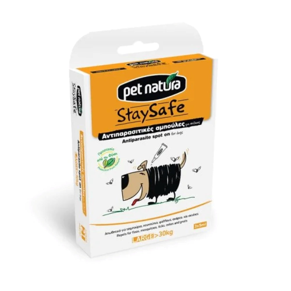 Pet Natura Αντιπαρασιτικές αμπούλες για σκύλους >30kg 3 x 5ml