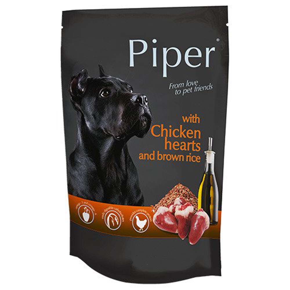 PIPER ADULT ΚΑΡΔΙΑ ΚΟΤΟΠΟΥΛΟΥ & ΚΑΣΤΑΝΟ ΡΥΖΙ POUCH 500gr