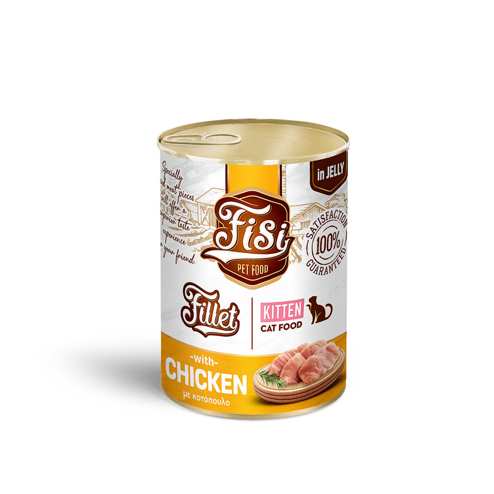 FISI Fillet Kitten Υγρή τροφή σε ζελέ για Γατάκια Κοτόπουλο 400gr