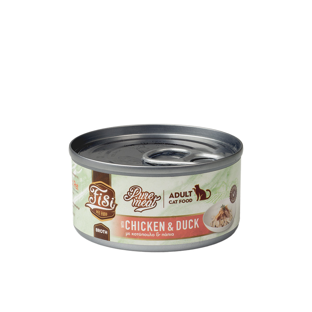 FISI Pure Meat Cat Adult Κοτόπουλο & Πάπια 80gr