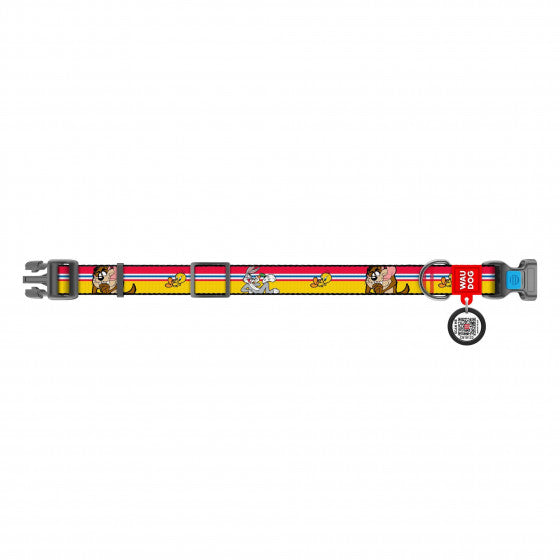 WAUDOG NYLON Collar with QR passport Looney 3" Plastic Fastex