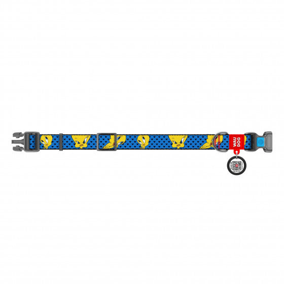 WAUDOG NYLON Collar with QR passport Looney 4" Plastic Fastex