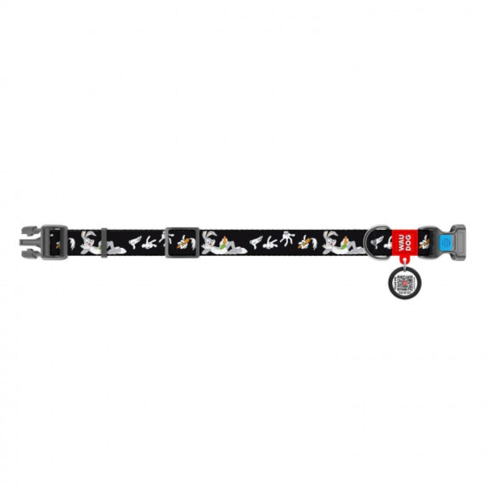 WAUDOG NYLON Collar DC with QR passport "Looney 7" Plastic Fastex