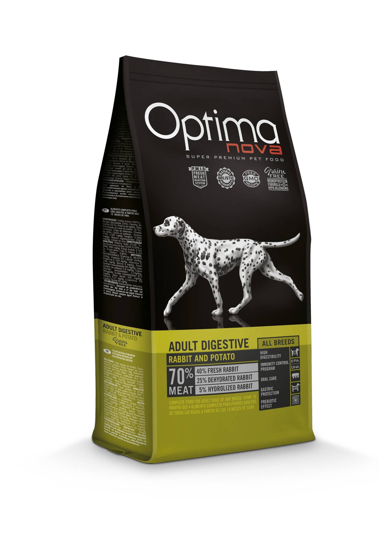 Optima Nova GRAIN FREE Adult Digestive Rabbit & Potato 12kg