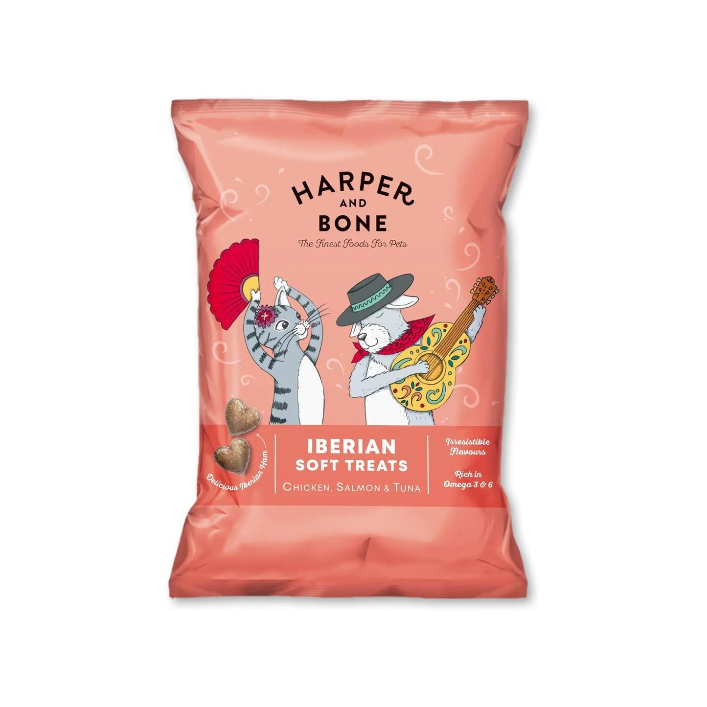HARPER &BONE Cats & Dogs Iberian Soft Treats Chicken, Salmon & Tuna 90g