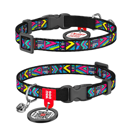 WAUDOG NYLON Collar with QR passport Indie" Plastic Fastex
