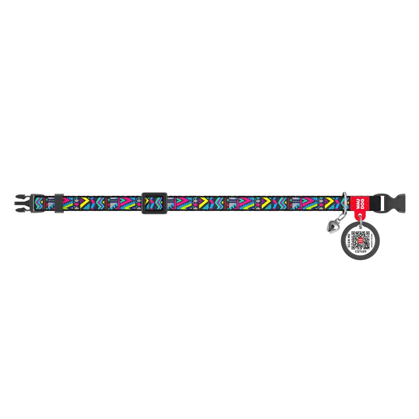 WAUDOG NYLON Collar with QR passport Indie" Plastic Fastex