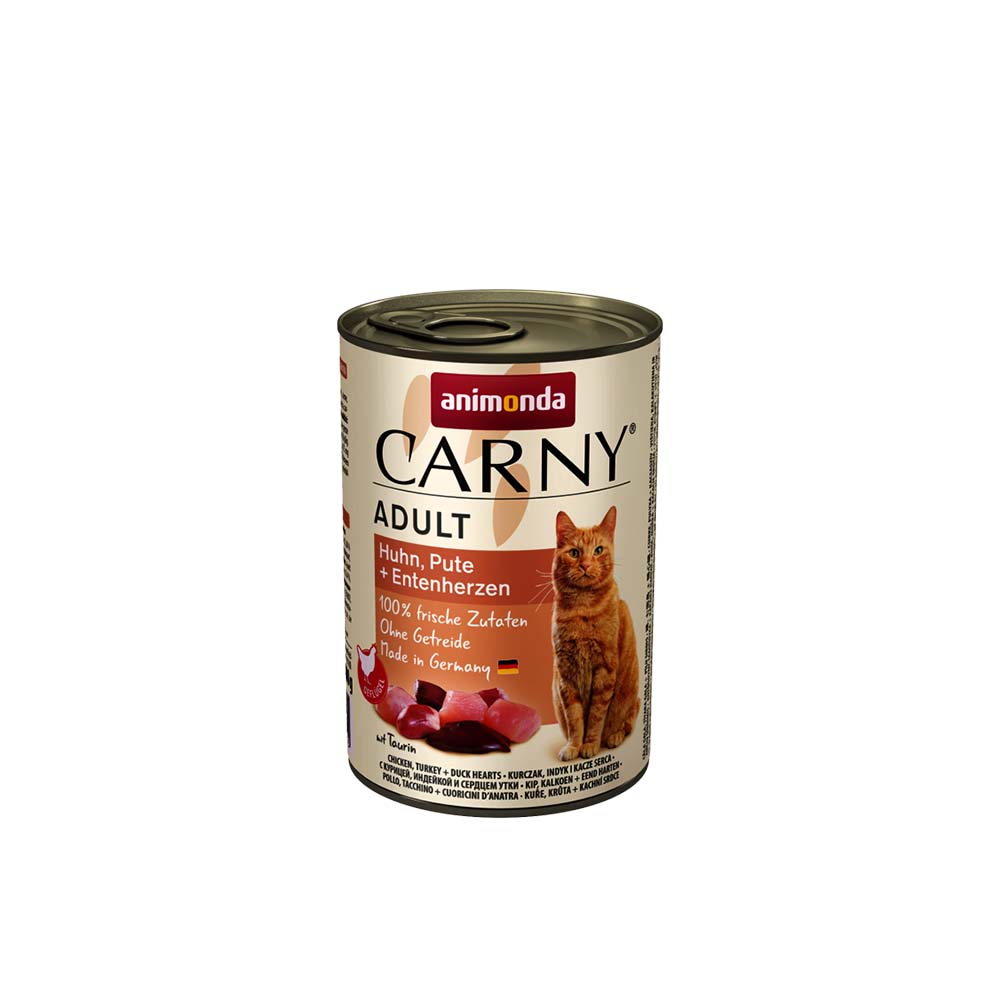 Animonda Carny Adult Κοτόπουλο, Γαλοπούλα & Καρδιά Πάπιας 400gr