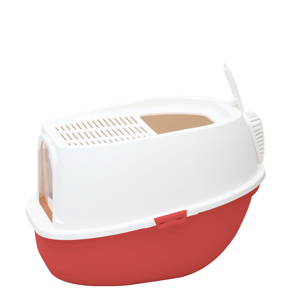 GLEE CAT LITTER BOX CHLOE RED-WHITE 40,7x41,5x61cm