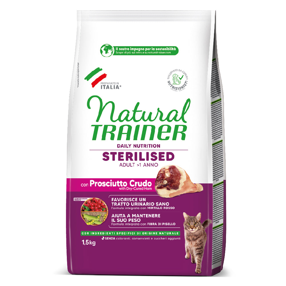 NATURAL TRAINER Adult Sterilised - Prosciutto 1,5kg