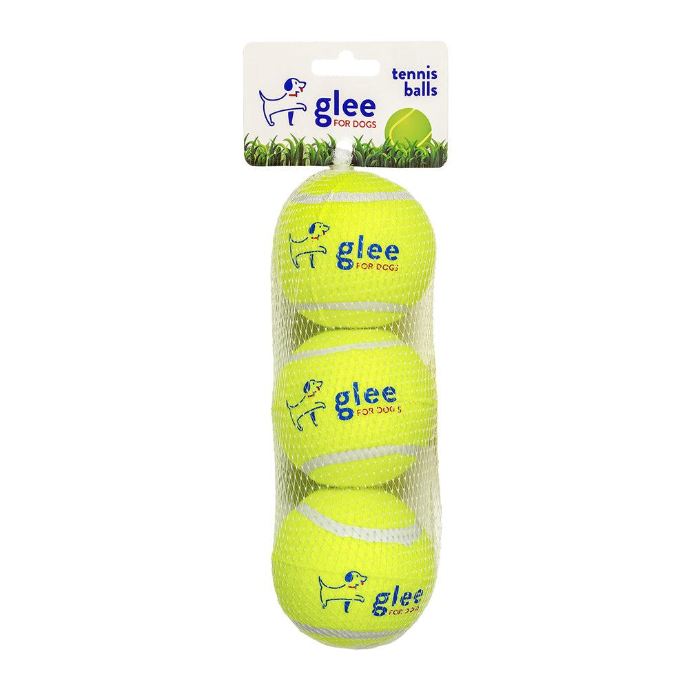 GLEE ΠΑΙΧΝΙΔΙ ΣΚΥΛΟΥ TENNIS BALLS ΚΙΤΡΙΝΟ 7,5cm 3pcs