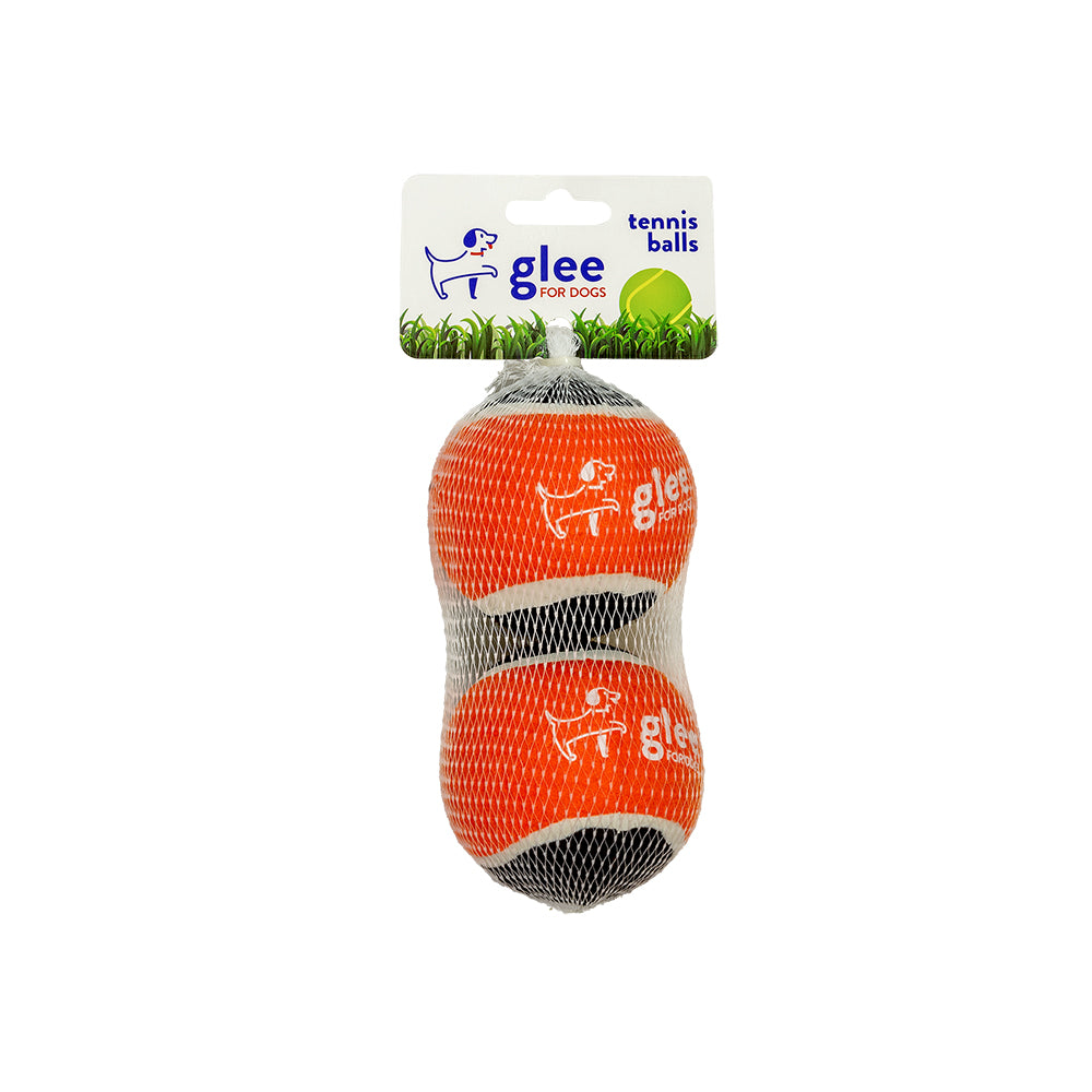 GLEE ΠΑΙΧΝΙΔΙ ΣΚΥΛΟΥ TENNIS BALLS ΠΟΡΤΟΚΑΙ - ΜΑΥΡΟ 7,5cm 2pcs