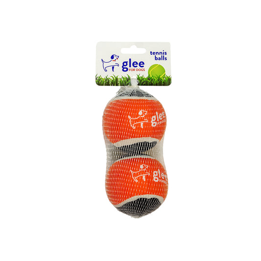 GLEE ΠΑΙΧΝΙΔΙ ΣΚΥΛΟΥ TENNIS BALLS ΠΟΡΤΟΚΑΙ - ΜΑΥΡΟ 7,5cm 2pcs