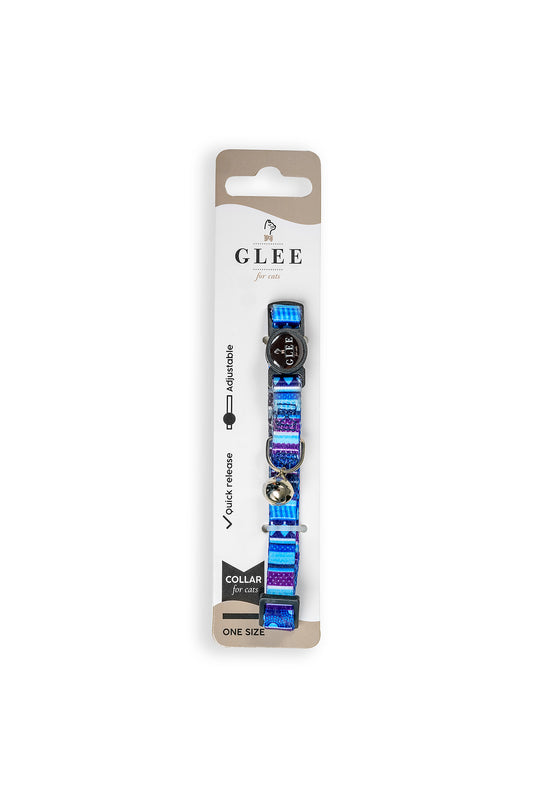 Glee Περιλαίμιο Ιμάντα με πλαστικό κούμπωμα & κουδουνάκι Multicolor Blue 10mmx30cm