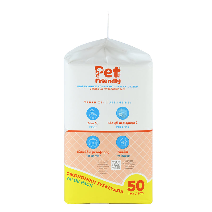 PET FRIENDLY Επιδαπέδιες Πάνες κατοικίδιων 60×90 – ΜΕΓΕΘΟΣ XL Economy Pack Πακέτο 50 τεμαχίων
