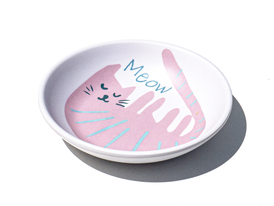 Pink Cat Meow Pet Saucer