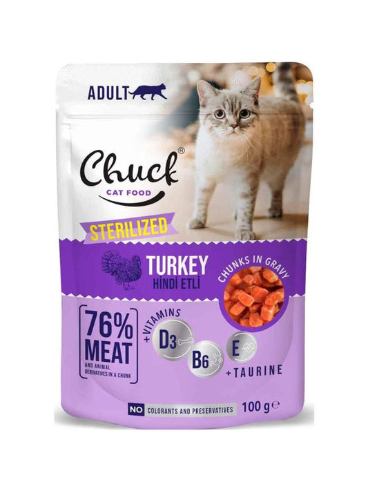 Chuck Cat Pouch Sterilized Γαλοπούλα 100gr