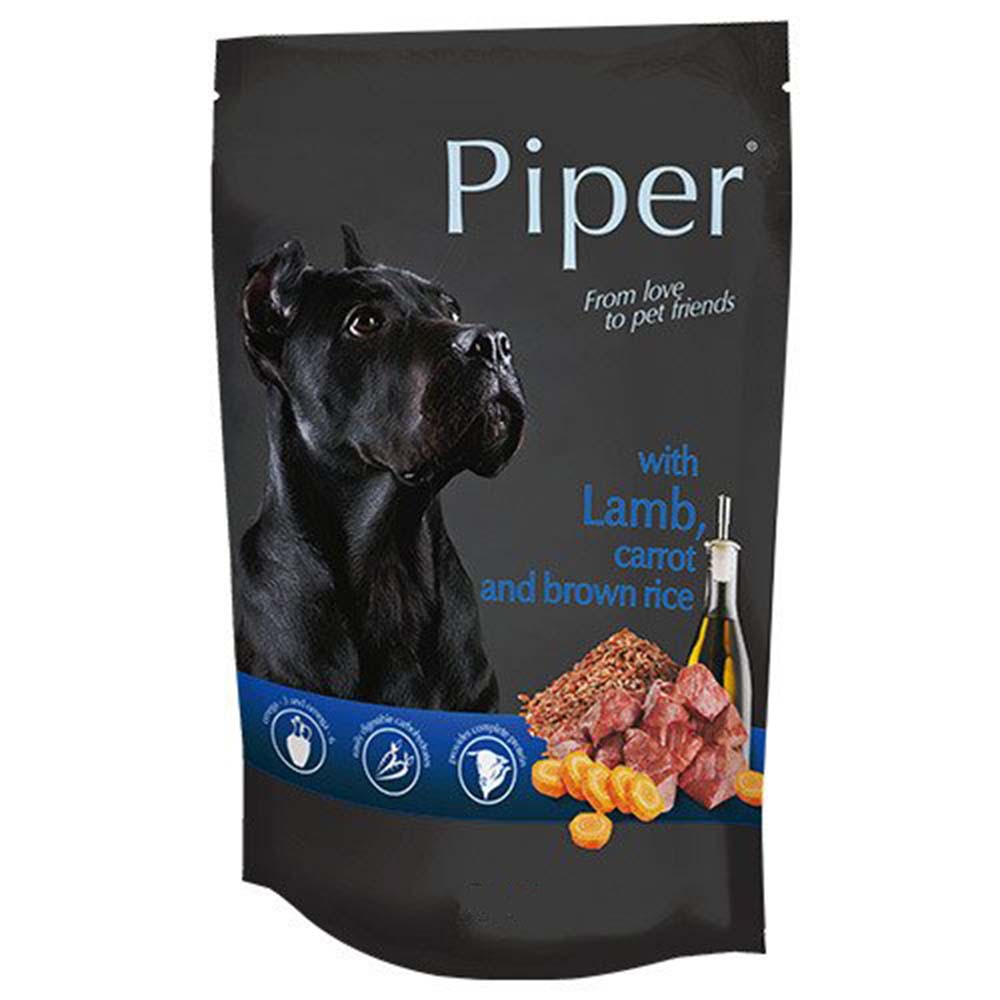 PIPER ADULT ΑΡΝΙ & ΚΑΡΟΤΟ & ΚΑΣΤΑΝΟ ΡΥΖΙ POUCH 500gr