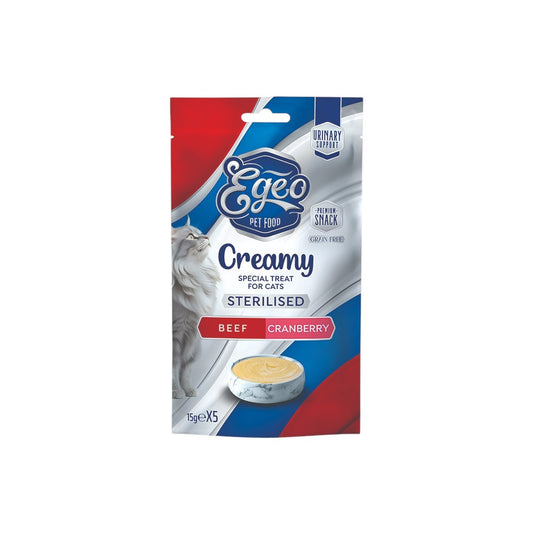 EGEO Creamy Sterilised Βοδινό με Cranberry 5x15gr