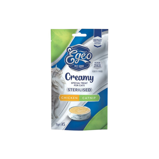 EGEO Creamy Sterilised Κοτόπουλο με Catnip 5x15gr