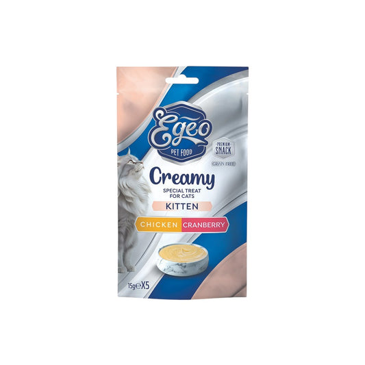 EGEO Creamy Kitten Κοτόπουλο με Craberry 5x15gr
