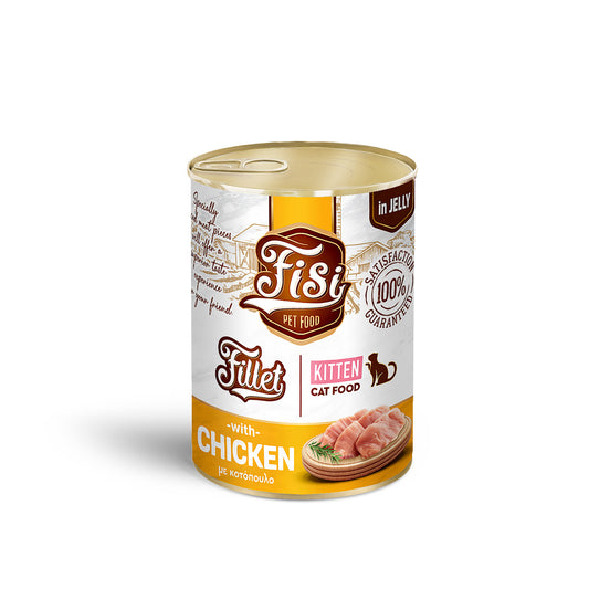 FISI Fillet Kitten Υγρή τροφή σε ζελέ για Γατάκια Κοτόπουλο 400gr