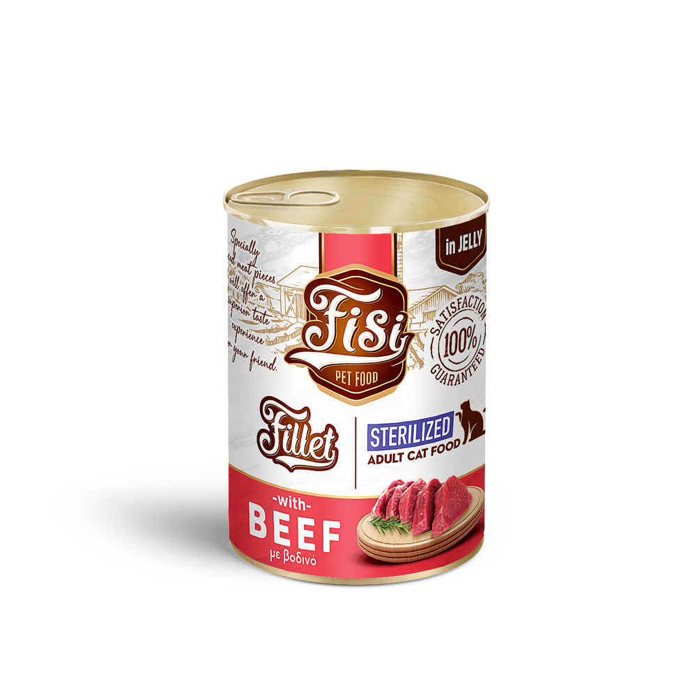FISI FILLET CAT ADULT ΜΟΣΧΑΡΙ ΣΕ ΖΕΛΕ STERILIZED 400gr