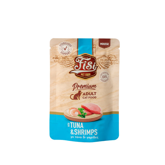 FISI Cat Adult Τόνος & Γαρίδες 80gr