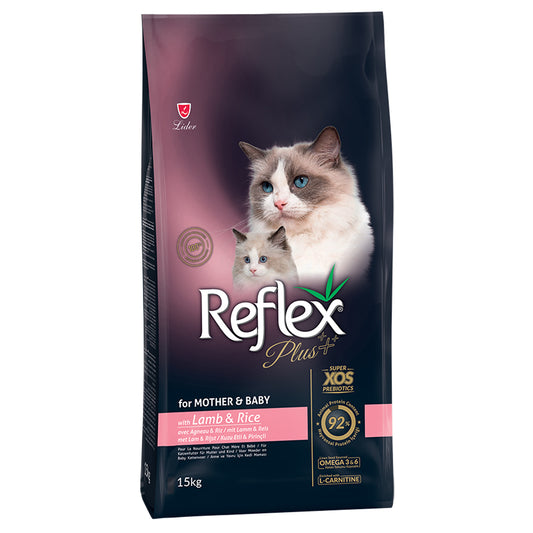 REFLEX PLUS MOTHER AND BABY CAT FOOD LAMB AND RICE 15KG